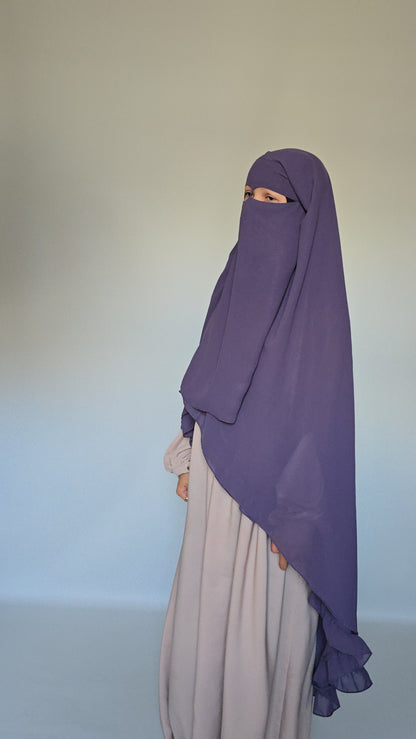 Widows Peak 3 Layer Niqab with Nose String