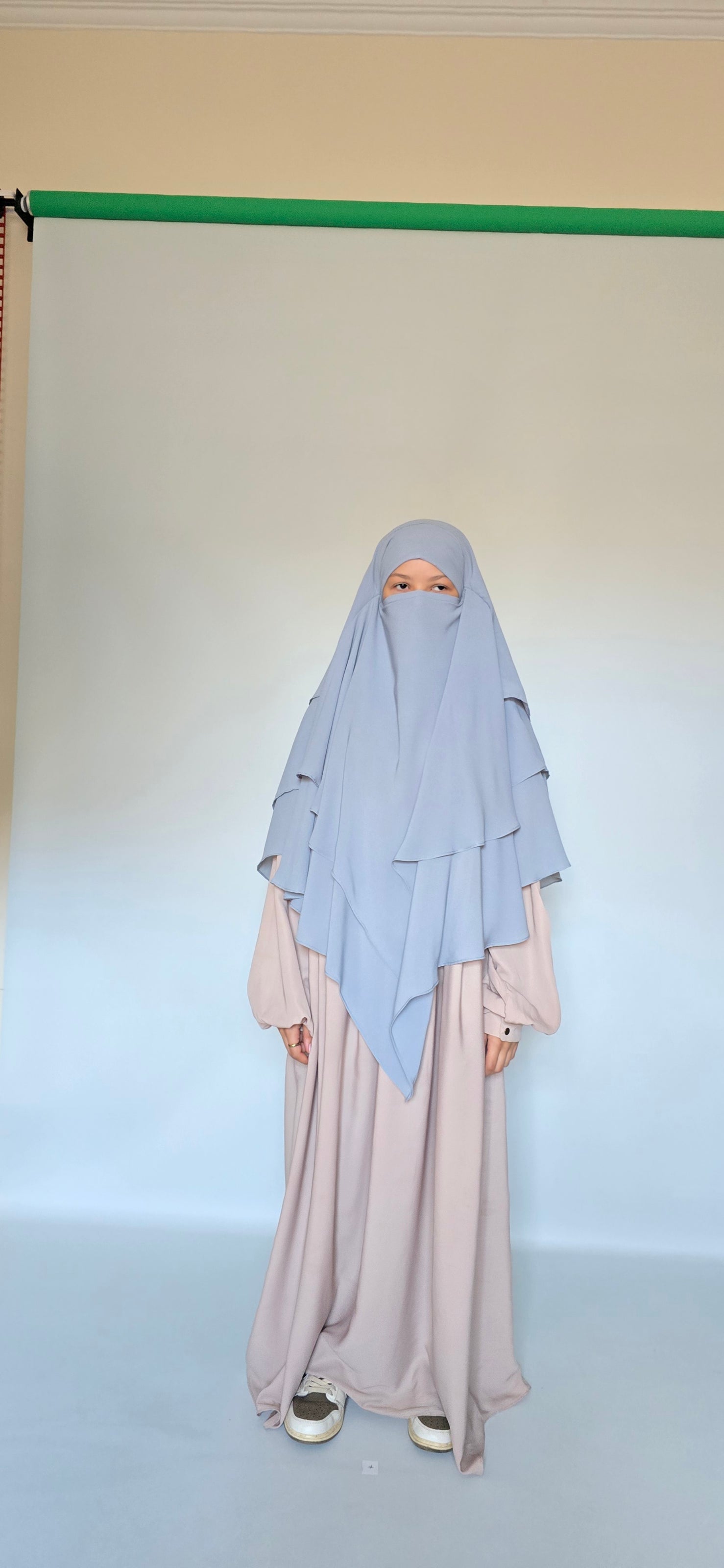 3 Layer Chiffon Khimar with Niqab ties