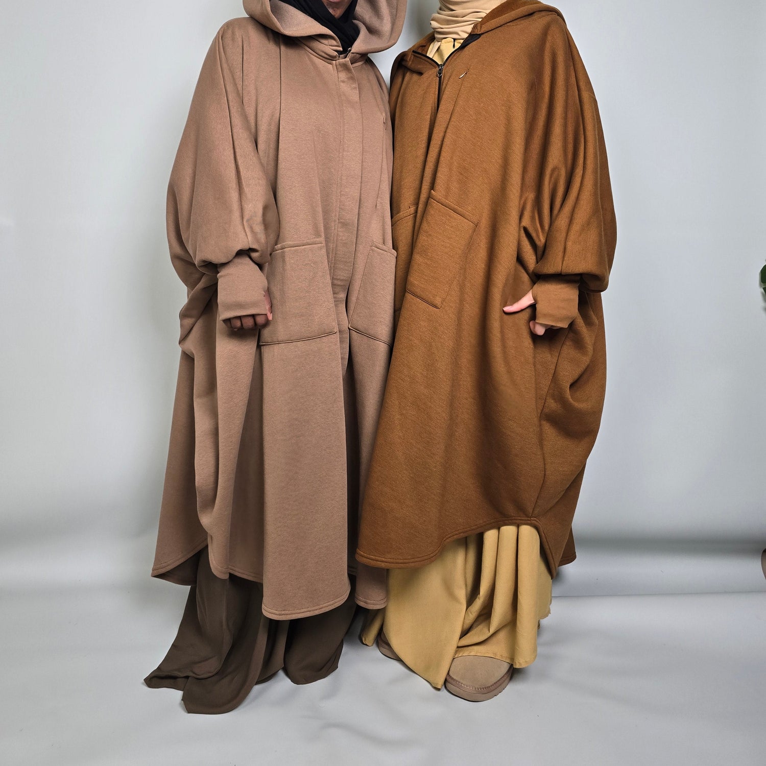 Aura Mocha Brown Abaya Poncho Coat