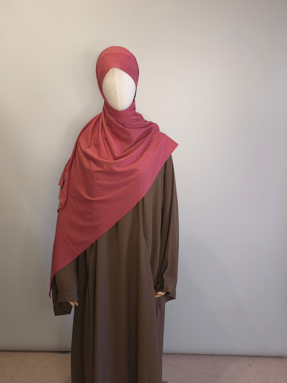 Oversized Jersey Hijab -Tieback-Mauve On Her Deen Clothing