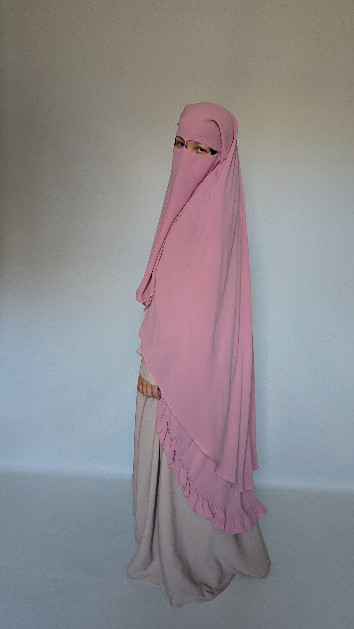 Widows Peak 3 Layer Niqab with Nose String