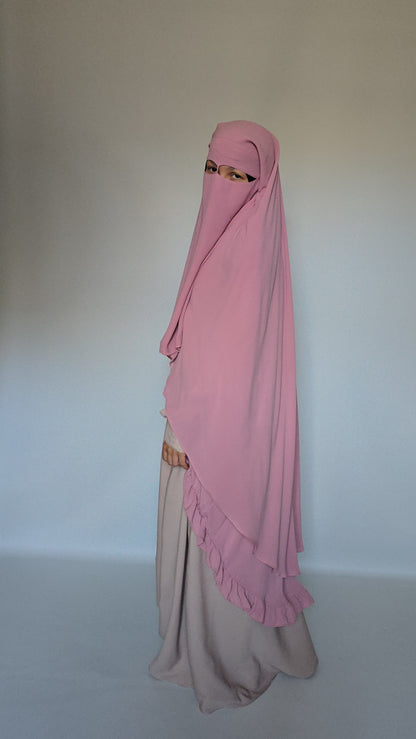 Widows Peak 3 Layer Niqab with Nose String
