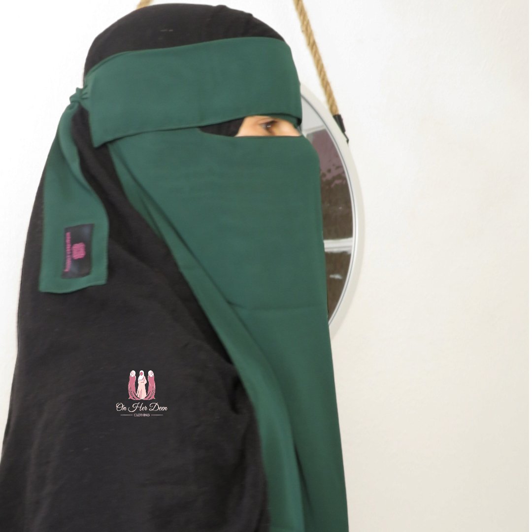 1 Layer Flap Niqab with nose string - OnHerDeen