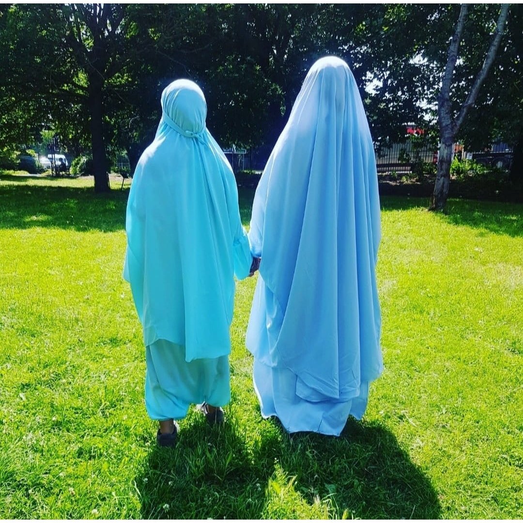 Kids Soft Blue 2 Piece Jilbab