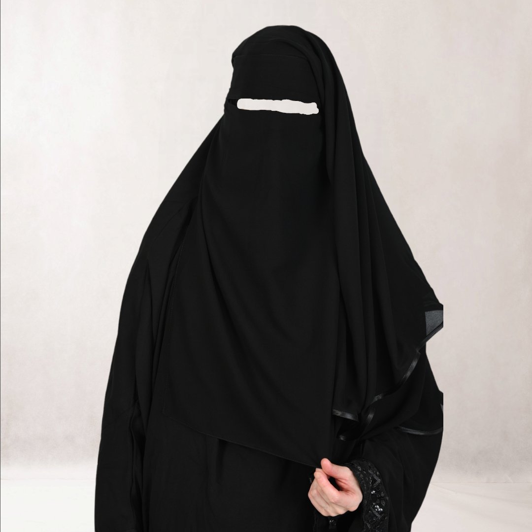 Curved Layered Short Niqab - OnHerDeen