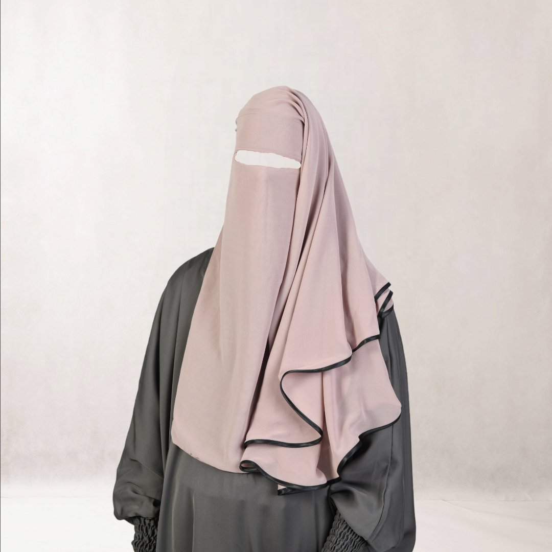 Curved Layered Short Niqab - OnHerDeen