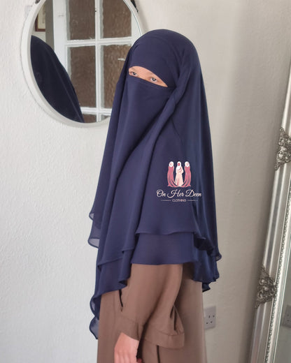 Girls 2 Layered Khimar - OnHerDeen Clothing 