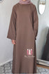 Girls kimono sleeve wide Abaya with pockets - OnHerDeen