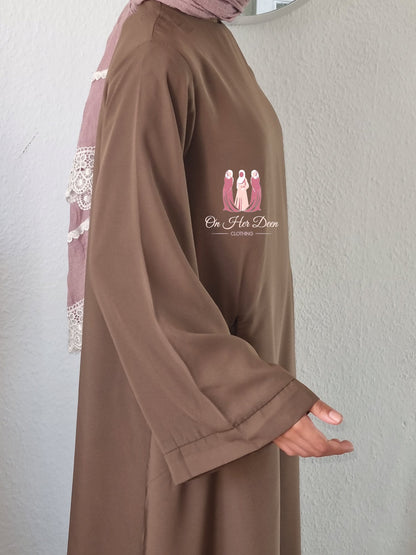 Girls kimono sleeve wide Abaya with pockets - OnHerDeen