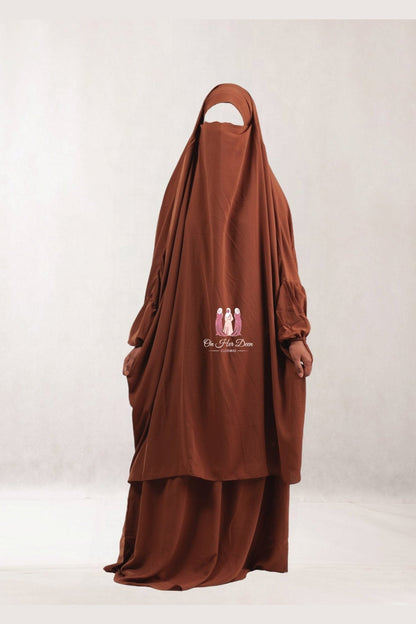 Simple Brown 2 Piece Jilbab