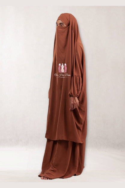 Simple Brown 2 Piece Jilbab