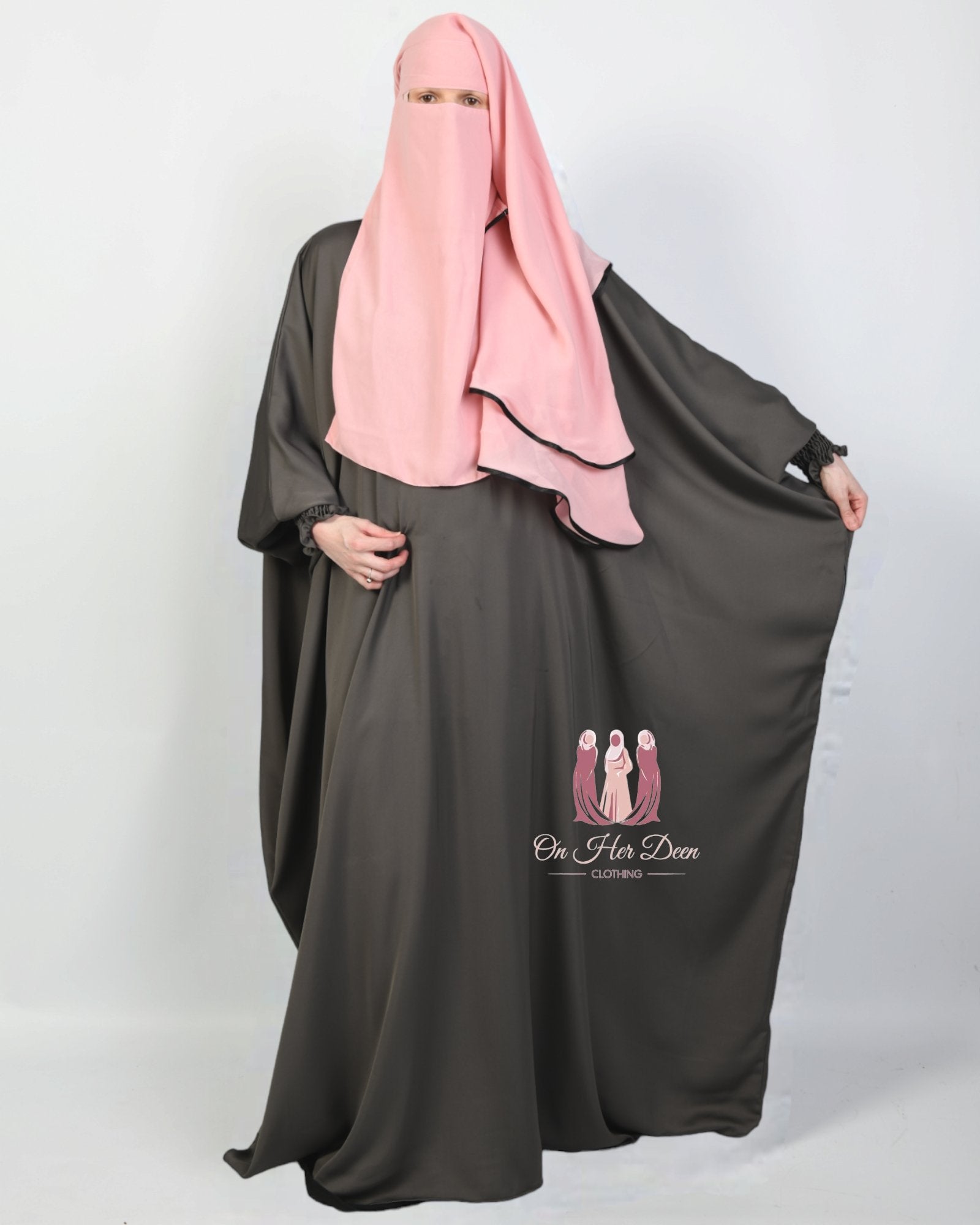Women Nida wide Abaya with pockets - OnHerDeen