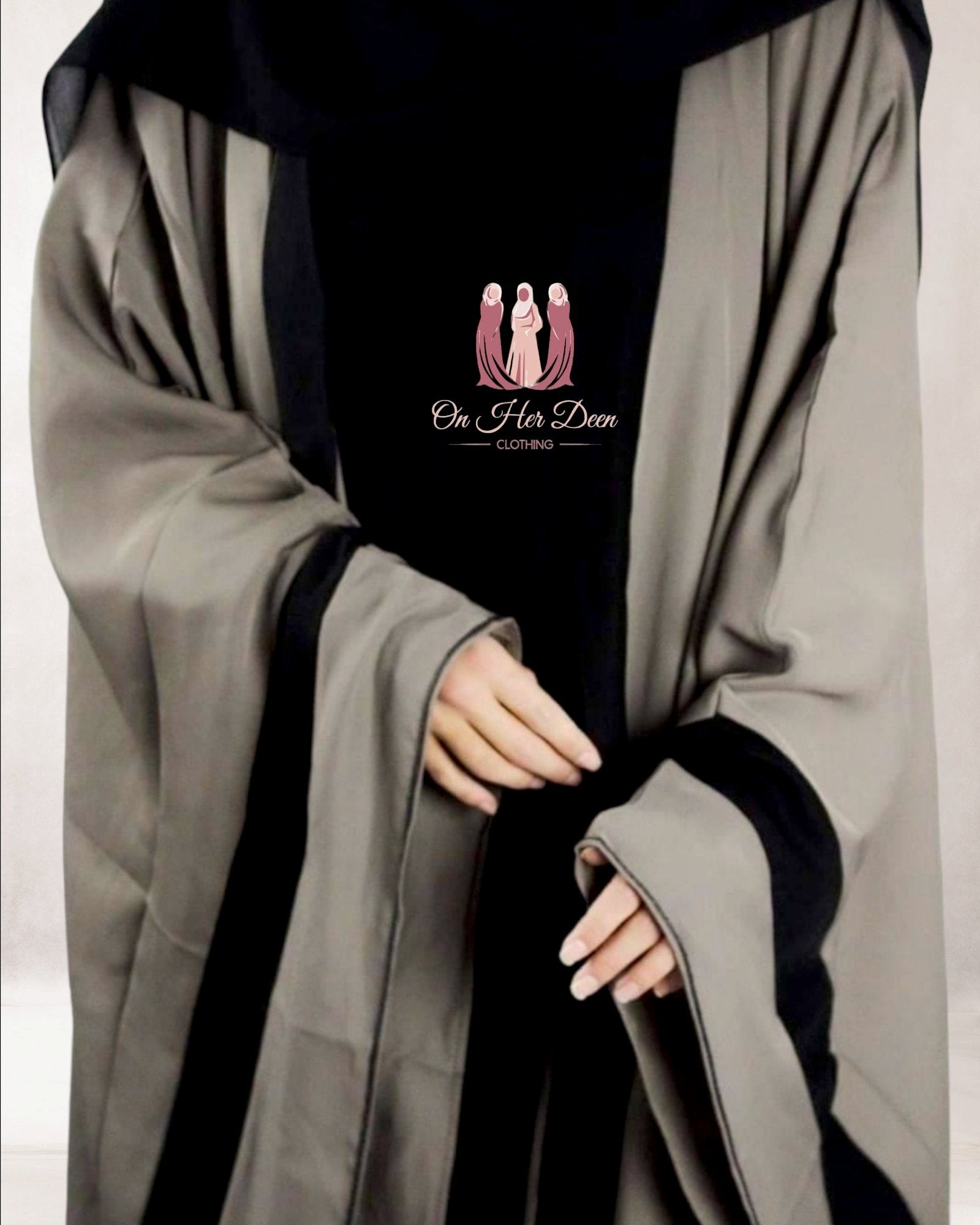 Womens Nida Elegant Open Abaya - OnHerDeen